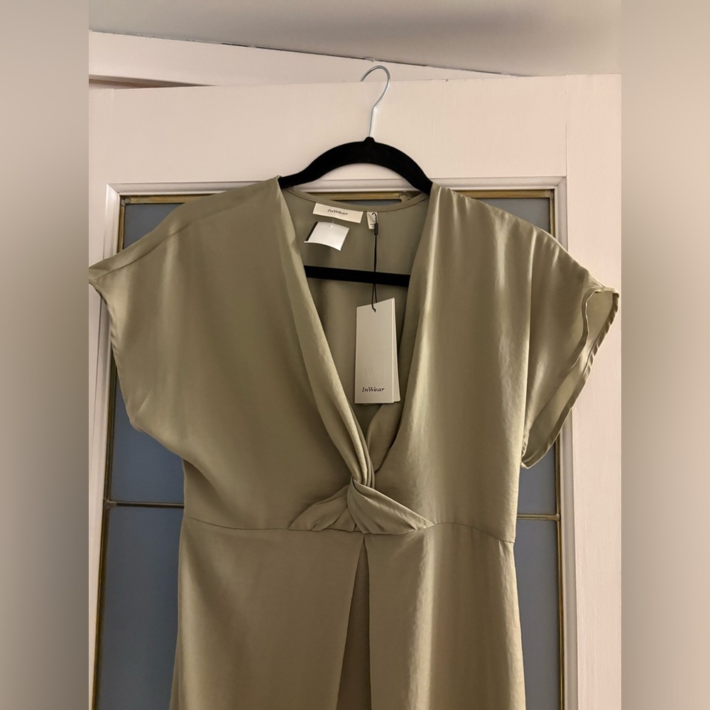 NWT InWear dress in olive green in size 4 - Picture 6 of 10
